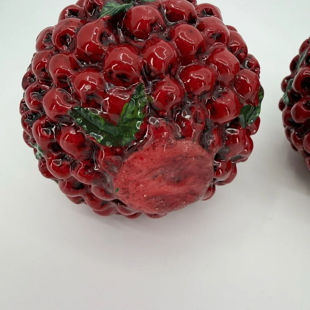 Vtg Harry and David Cranberry Candles SET of 4 Balls 3